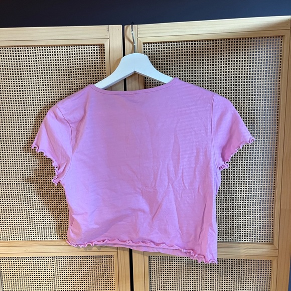 H&M Women’s M Ruffled Edge Pink Top - Picture 4 of 5